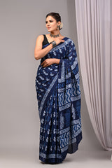 Exclusive Printed Pure Cotton Mulmul Saree With Blouse