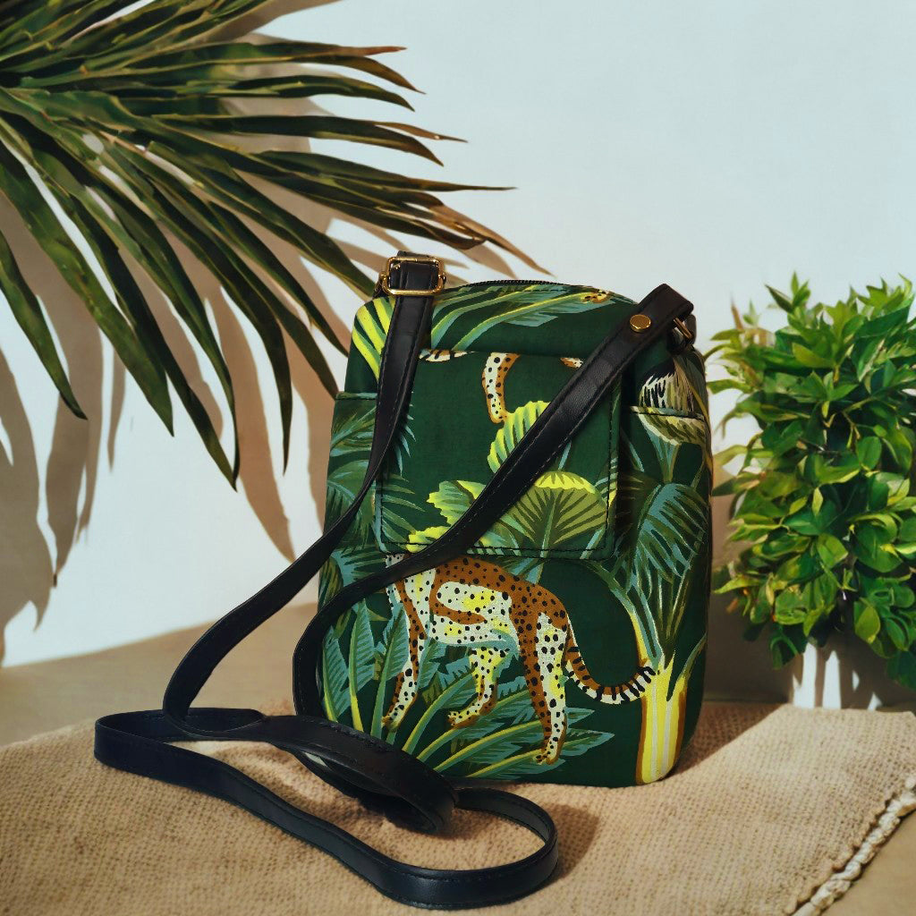 Tropical Jungle Leopard Print Crossbody Bag | Luxebyflavia | Hand Bag