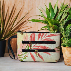 Palm Leaf Zipper Clutch | Luxebyflavia | Hand Bag