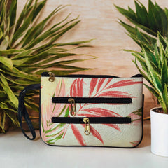 Palm Leaf Zipper Clutch | Luxebyflavia | Hand Bag